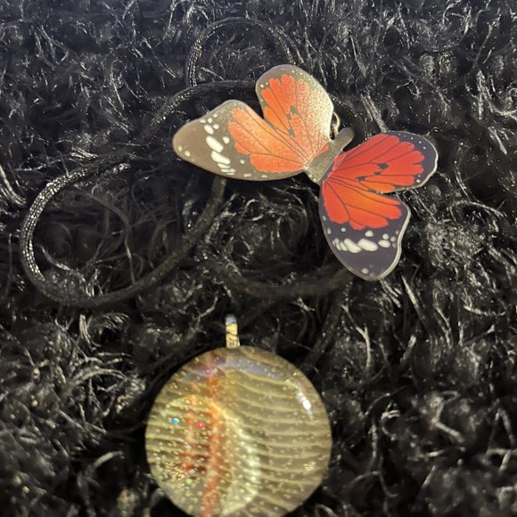 Rare Unique Vintage Marble Glass Boho One of a Kind Handmade Necklace - Picture 7 of 16